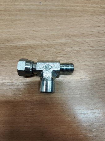 *07031015 Тройник 1/4' для подключения манометра (Китай) (мама-папа) - Фото