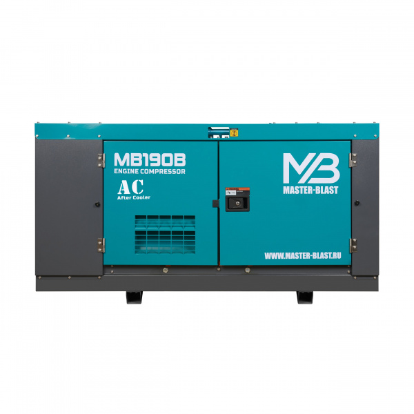 Винтовой компрессор Master Blast MB190B-7+AC (дизельный с осушителем) - Фото